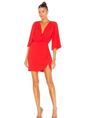 Amanda Uprichard Demetra Dress in Crimson